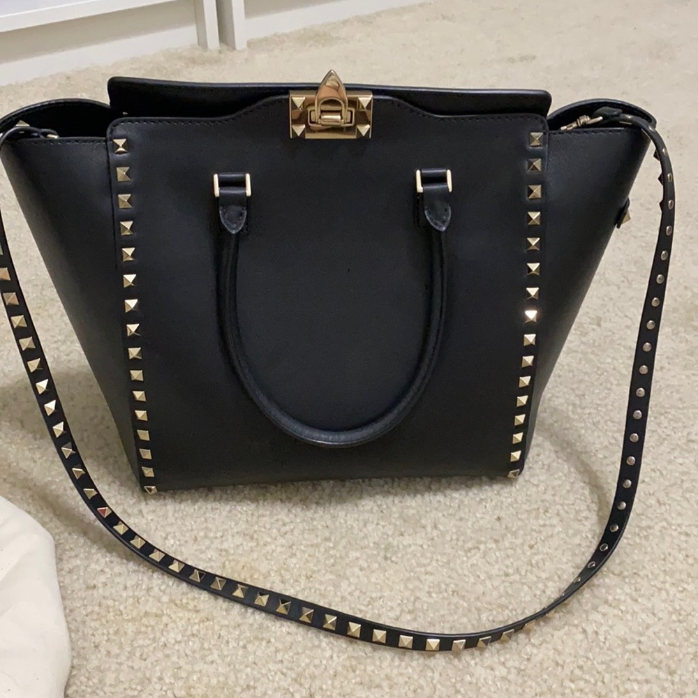 Valentino rockstud vitello black bag